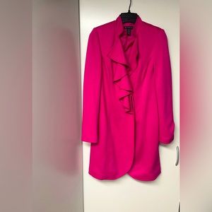 INC International Concept Ruffled Long Cardigan XS (Pink Azalea) 🌺